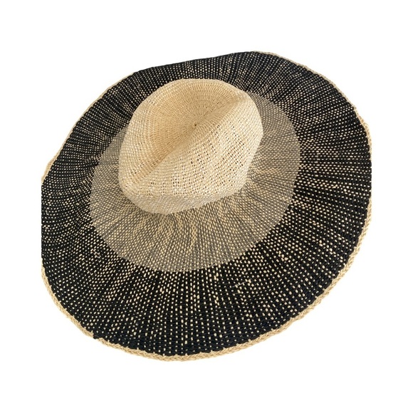 J Crew Sun Hat -OSFM tan cream black.  Straw 5 inch brim - Picture 5 of 5